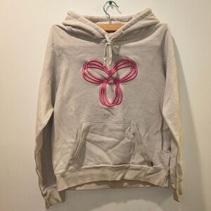 TNA Cream Hoodie with Pink Embroidery
